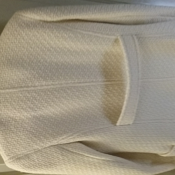 Nicole Miller Cream Winter Fur trim Knit Coat - Picture 9 of 16